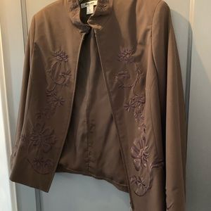 Nygard Collection Women’s Brown Embroidered Blazer